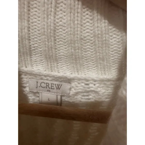J Crew White Sweater Size L - Image 5