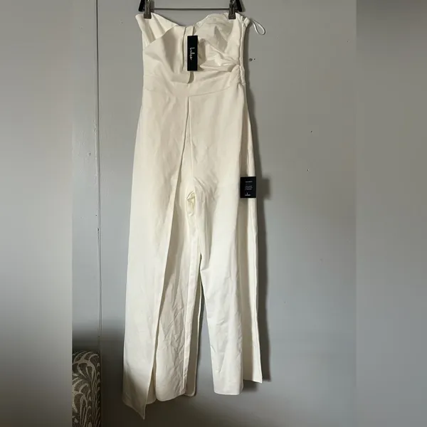 New Lulu's Chic White Strapless Jumpsuit - Image 4