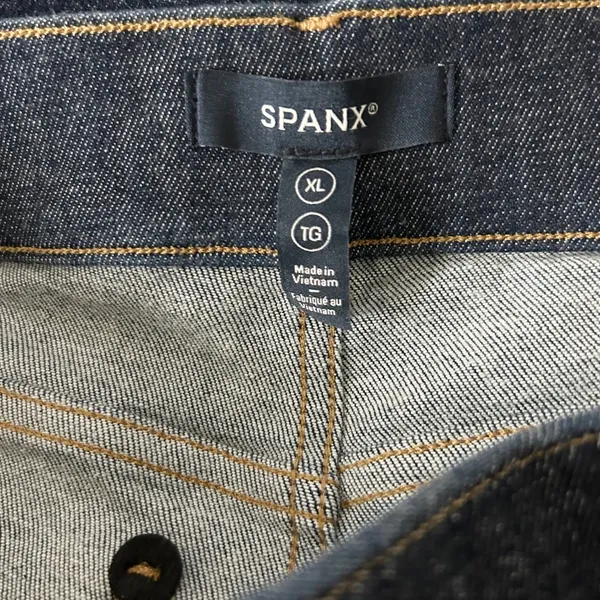 Spanx Flare Jeans Cotton Blend Dark Wash High Rise Tummy Control Size XL - Image 5
