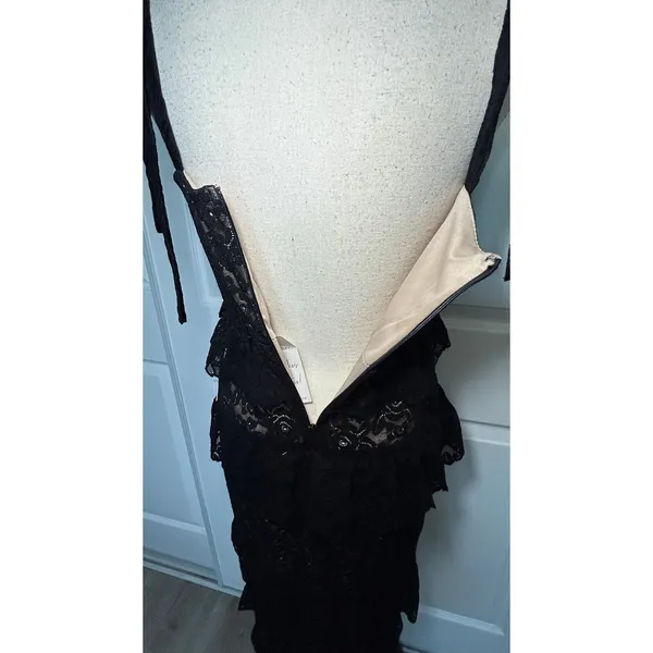 Show Me Your Mumu Black‎ Lace Maxi Dress M NWT Monique Tiered Wedding Formal - Image 8
