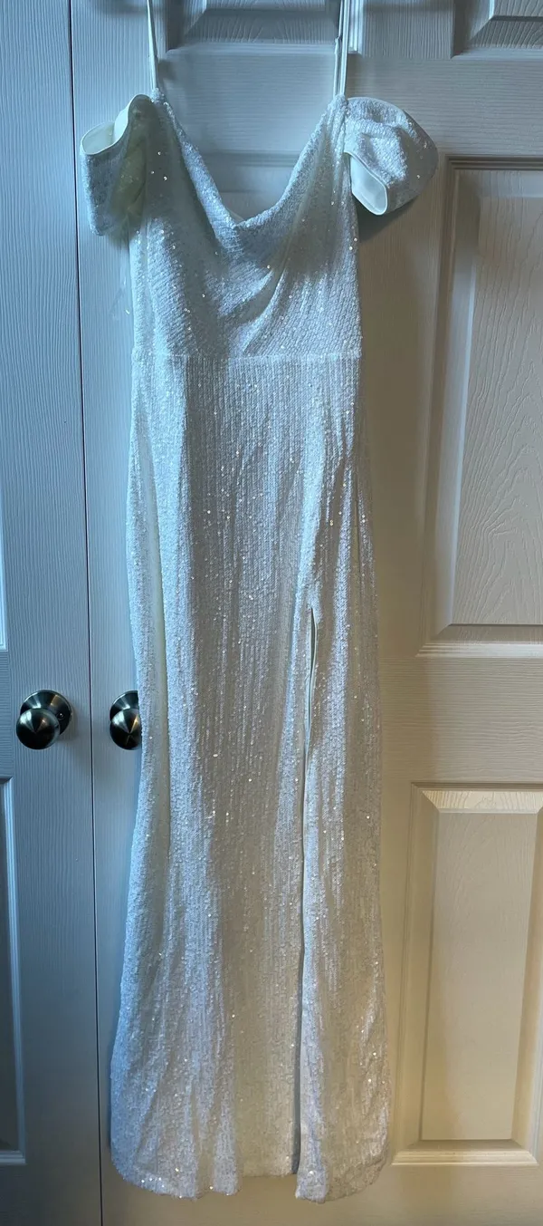 Showpo Off-The-Shoulder White Long Dress - Image 3