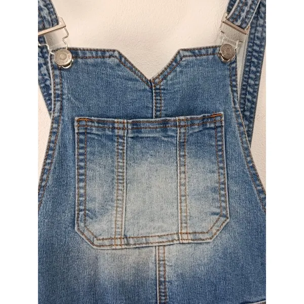 Chiqle Women’s Denim Overall Shorts Blue Size Small - Image 3
