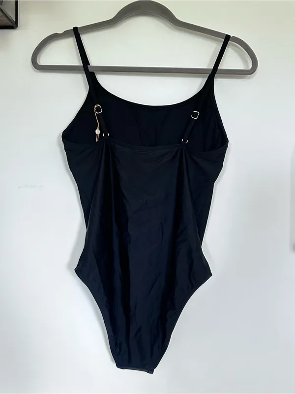 NWT Quince Black Italian Cami One-Piece Swimsuit‎ Size Medium - Image 4