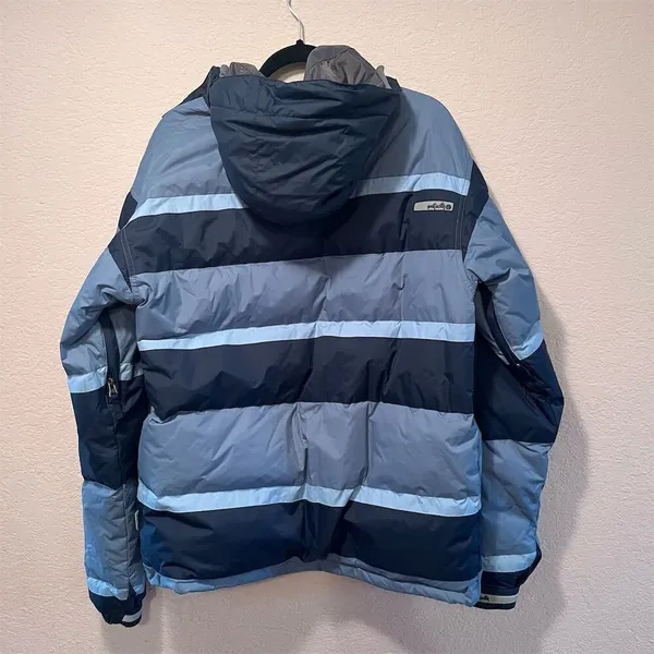 *30off3* NWOT. Planet Earth Unisex Blue Puffer Jacket M Winter Casual Mid-Length - Image 3