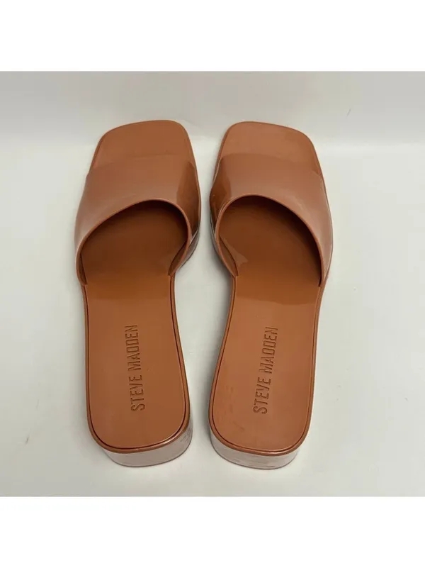 Steve Madden Harlin Square Toe Block Heel Platform Slide On Mule Sandals Size 8M - Image 7