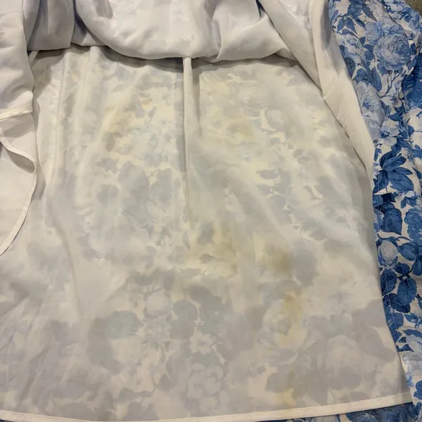Abercrombie & Fitch Blue and White Floral Maxi Sundress Sz S Cottagecore Beach - Image 12