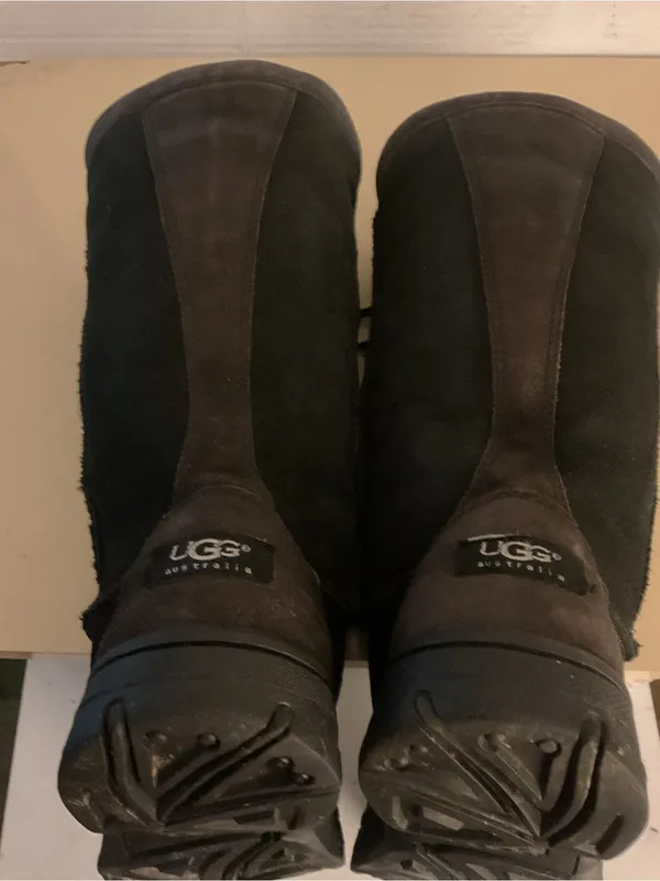 UGG women black suede Ul Tall Black Suede & Leather knee high Boots US 7 - Image 7