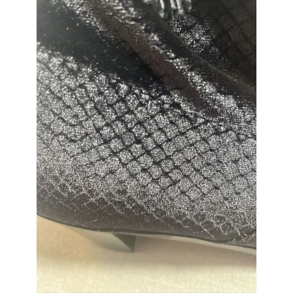 Lindsey Phillips Tara boots‎ 9 1/2 Black Suede Faux Snake Print NEW - Image 7