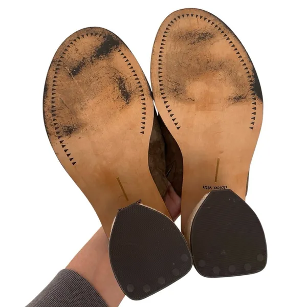 DV by Dolce Vita Alba Olive Suede Open Toe Mules with Jute Woven Heel 9 - Image 6