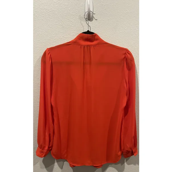 J.Crew Long Sleeve Tie Red Blouse - Image 7