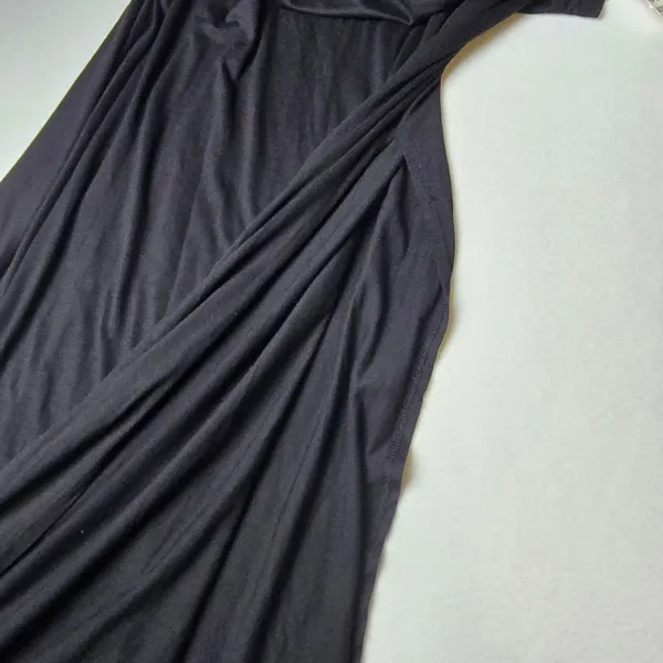 Hearts Black Sleeveless Mock‎ Neck Side Slit Maxi Dress Size Large - Image 8