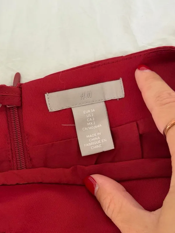 H&M Red Mini Skirt with Decorative Bows - Image 3