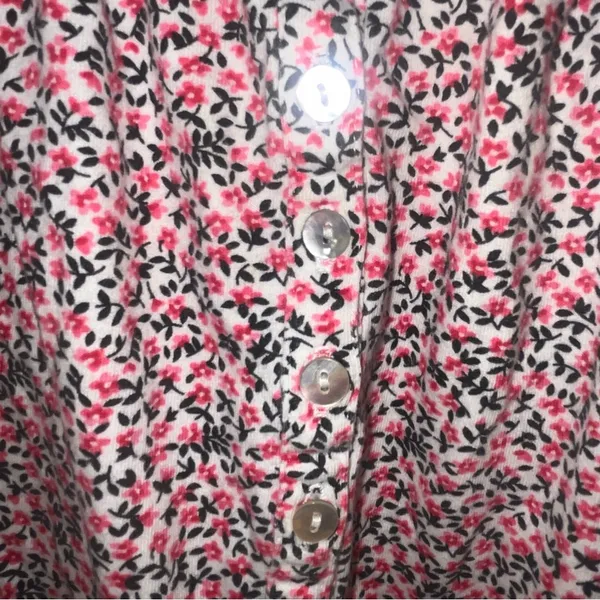 Eileen West Pink Embroidered Floral Nightgown S Cotton Long Sleeve Ruffle Lace - Image 8