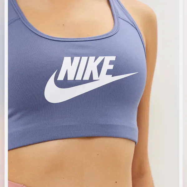 Nike Swoosh Futura Women's Blue Sports Bra Size Small - Image 2