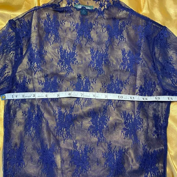Wild Fable Cobalt Blue Sheer Mock Neck Top - Image 5