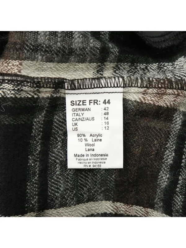 Animale Plaid Asymmetrical Wrap Wool Cardigan Lagenlook Jacket 44 US 12 - Image 6