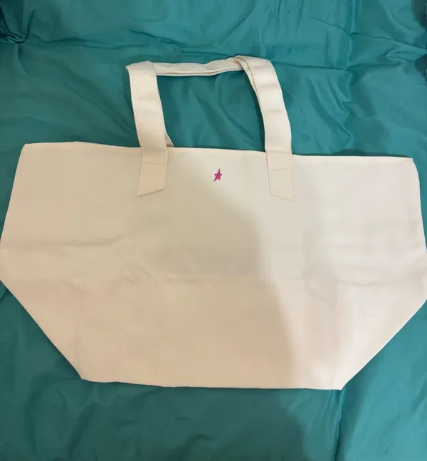 Mugler Ivory Tote with Pink Logo NEW - Image 5