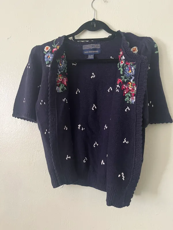 Herman Geist Vintage Hand Embroidered Sweater - Image 3