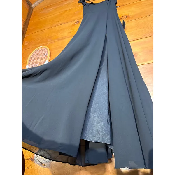NWT Lulus Dreamy Admiration Black Ruffled Maxi Dress Gala Banquet Ball Size S - Image 5