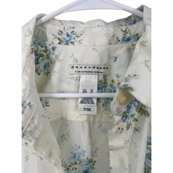 VINTAGE Crazy Horse | XL | Top Button Up Down Shirt Womens Embroidered Cottage - Image 3