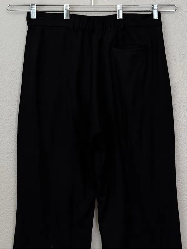 Old Navy Linen Blend Black Taylor Wide Leg Trouser Pants, Sz Large - Image 7