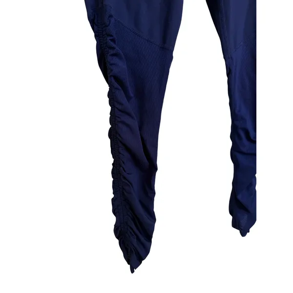 Fabletics‎ Navy Blue Ruched High Waisted Performance Leggings Yoga Size Large - Image 2
