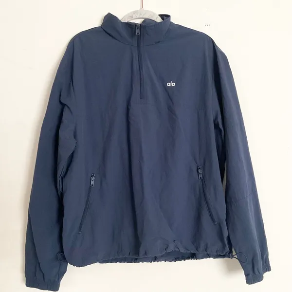 Alo Yoga Light Weight Takeaway Track Pullover Navy S - Image 2