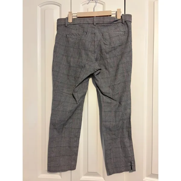 Gap Skinny Ankle Plaid Pants Women‎ Size 12 Gray Red Black Casual Office - Image 6