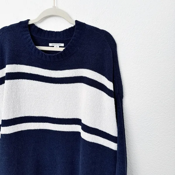 [American Eagle Outfitters] Oversized Striped Baggy Knit Crew Neck Sweater L/XL - Image 3
