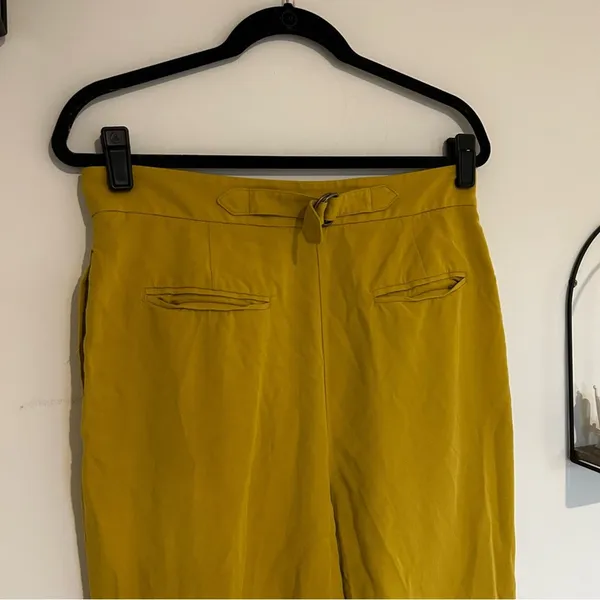Free People‎ Gabbie Trousers Pants Slacks Mustard Yellow Size 8 - Image 6