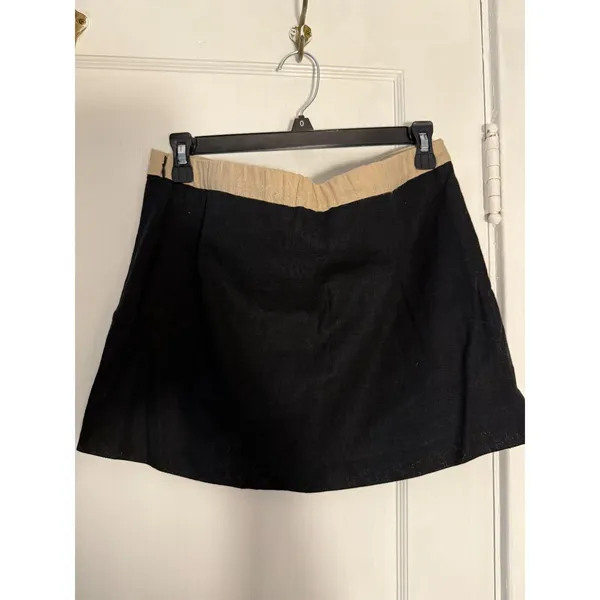 Abercrombie and Fitch Linen Blend Black Mini Skort Skirt NWT Size M - Image 5