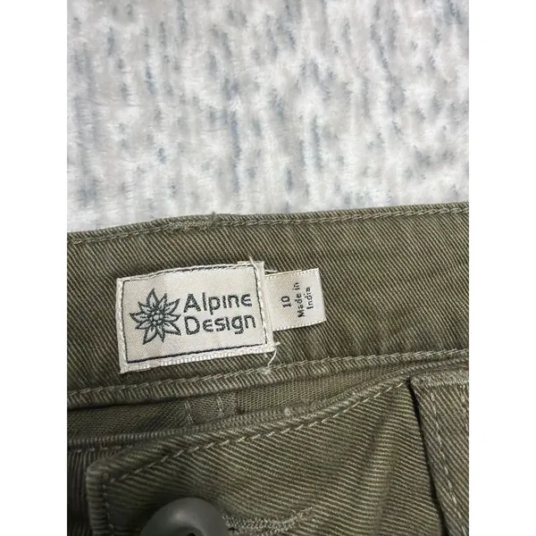 Alpine Design Womens Barrel Pant Vintage Olive High Rise 10 Relaxed Cropped - Image 2