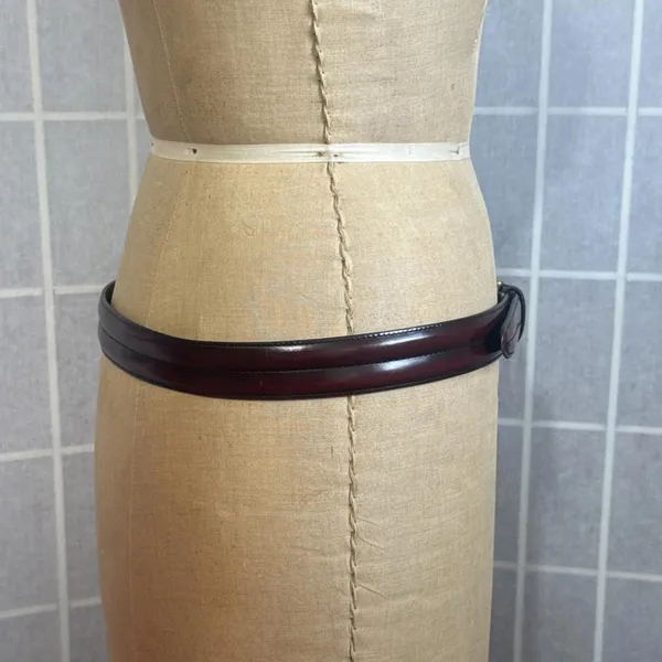 Vintage Y2K Brighton Womens 34 Brown Leather Gold Buckle Equestrian Western Belt - Image 6