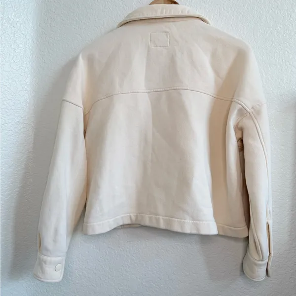 Abercrombie & Fitch Button Down Jacket Sweater Size Large Ivory Cream - Image 6