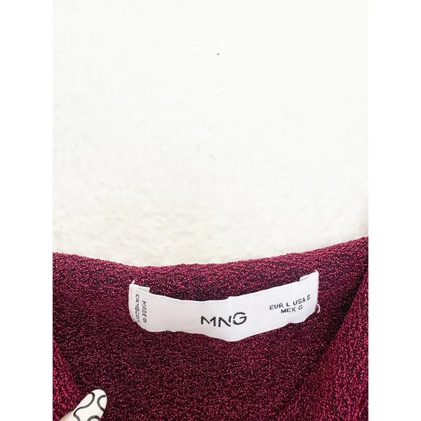 Mango Lurex Glitter Strap Mini Dress Size Small Metallic Stretch Going Out - Image 6