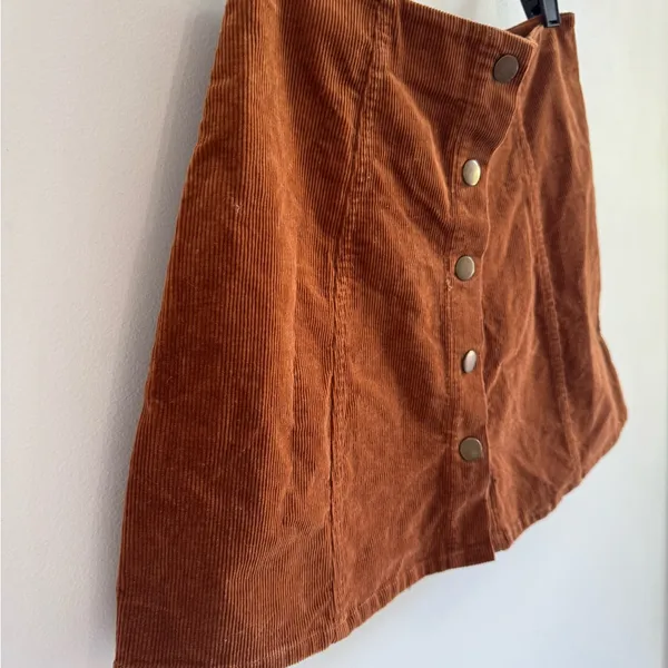 DO+BE Rust Corduroy Mini Skirt - Image 3