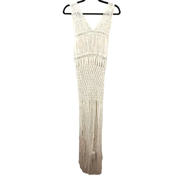 ANTHROPOLOGIE Crochet‎ Fringe Beaded Tunic NWT One Size - Image 4
