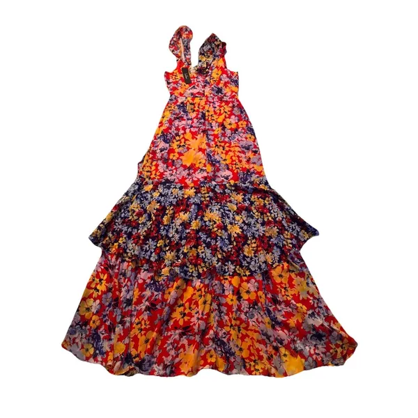 Lulu's Vibrant Asymmetrical Floral Dress S - Image 8