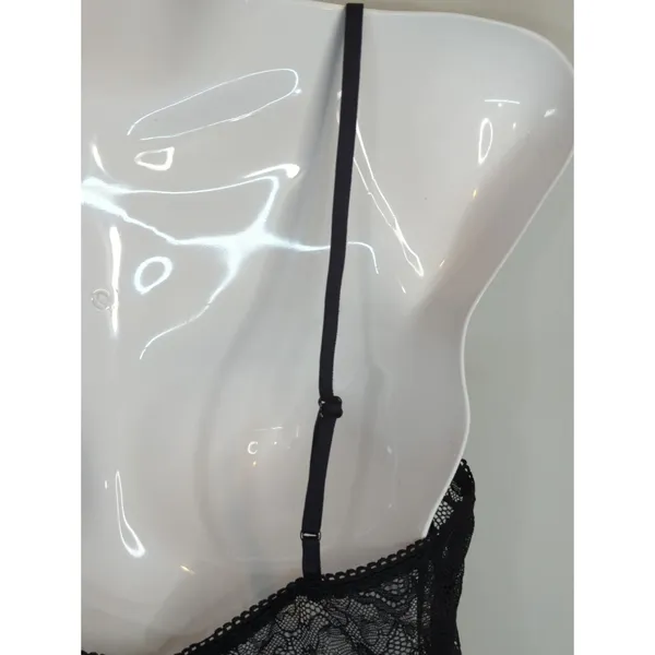 Zara Black Lace Bodysuit Women's Small Sheer Mesh Scoop Neck‎ Shell Chic NWT - Image 4