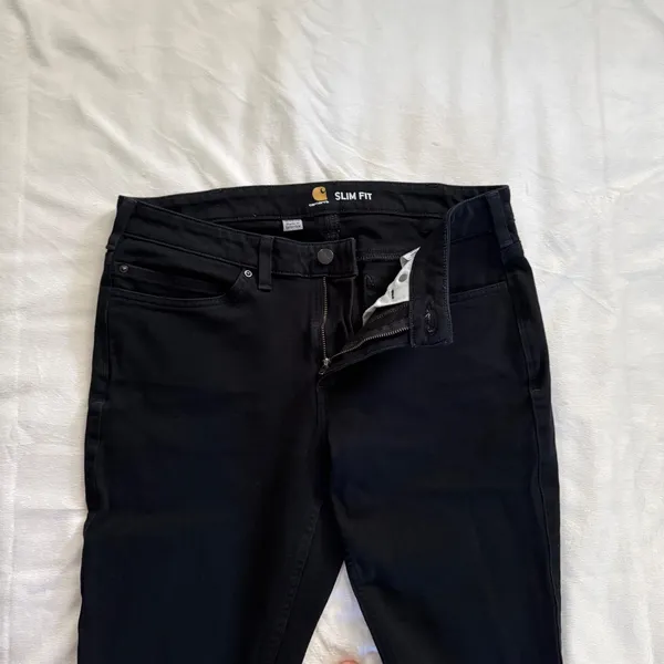 Carhartt Slim Fit Black Utility‎ Pants Womens 10 Regular 104214-BLK Stretch - Image 5