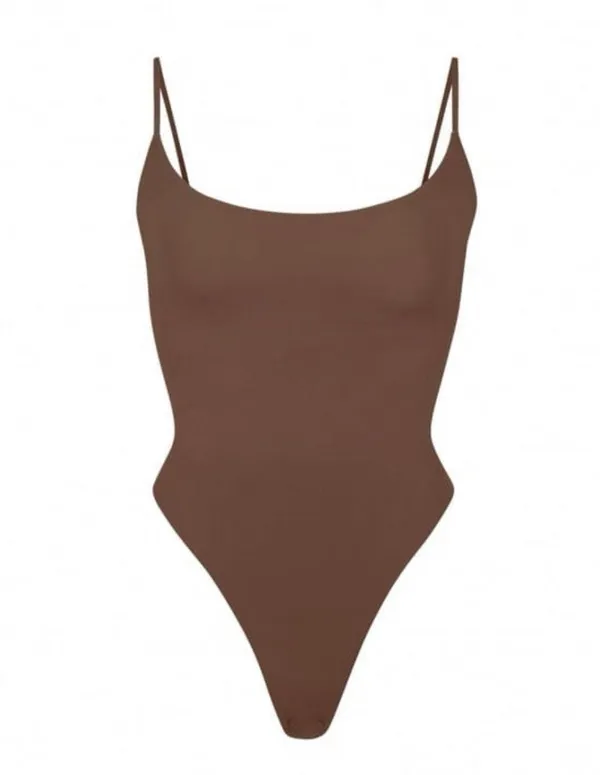 Skims Nwot Fits Everybody Cami Thong Bodysuit Brown Xs - Image 2
