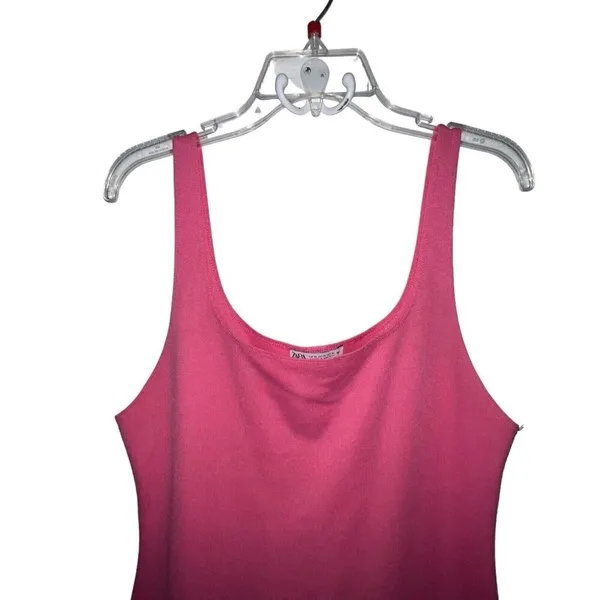 Zara Fitted Midi Dress Size XS‎ Pink Sleeveless Bodycon Fitted Casual Tank Dress - Image 4