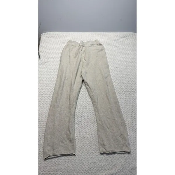 Spiritual Gangster Women Oatmeal Beige Knit Wide Leg Lounge Pants Small 4662 - Image 2
