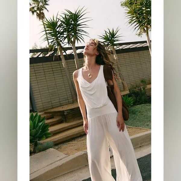 NWT Free People Royale One-Piece Jumpsuit Color Offwhite Size M - Image 4