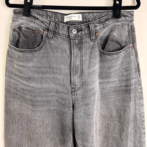 Abercrombie & Fitch The Loose High Rise Washed Black Relaxed Jeans 30/10L - Image 3