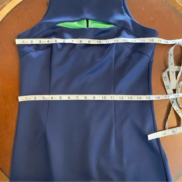Gretchen Scott Navy Blue Cut Out Décolletage Dress Size Small‎ pickleball golf - Image 5