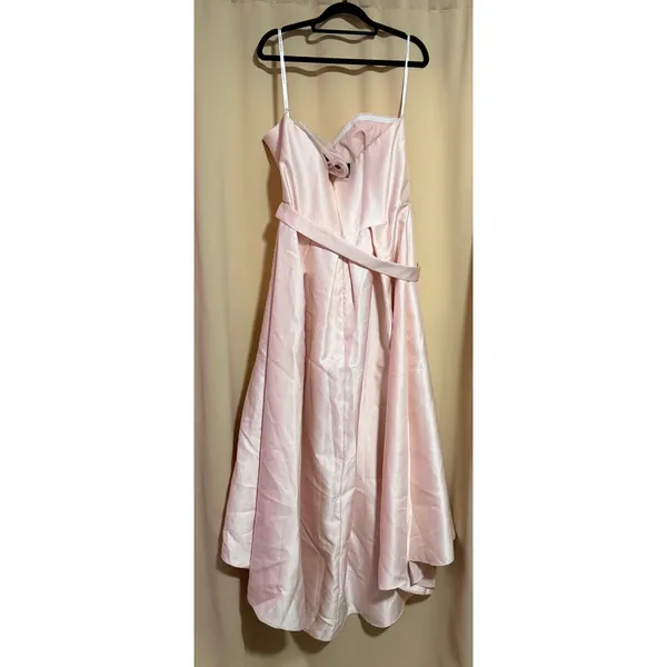 Alfred Sung Hi-Low Gown With Pockets Blush- Size 16R - Image 4