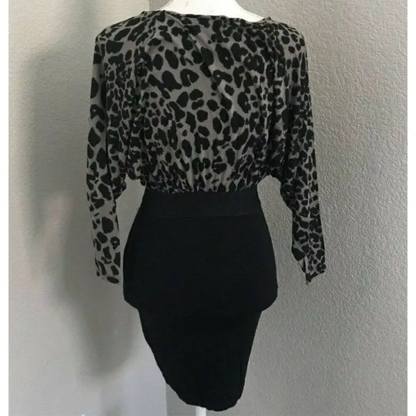 Asos Animal Print Long Sleeve Dress Size 4 - Image 2