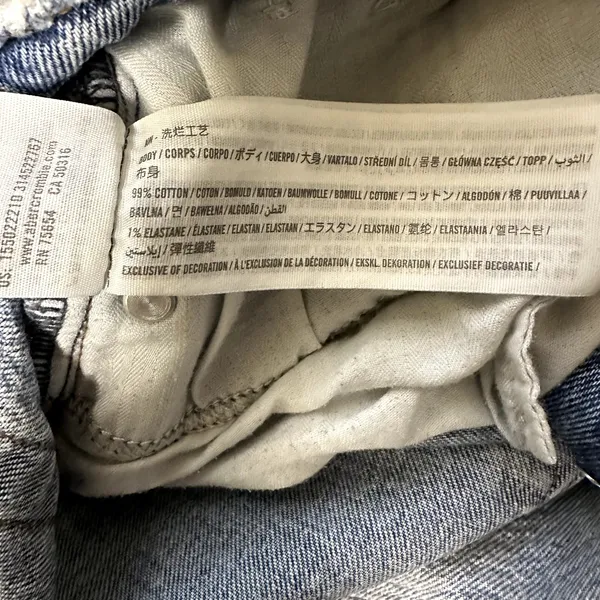 Abercrombie & Fitch The Dad High Rise Jeans Straight Leg Light Wash Blue 26 - Image 4