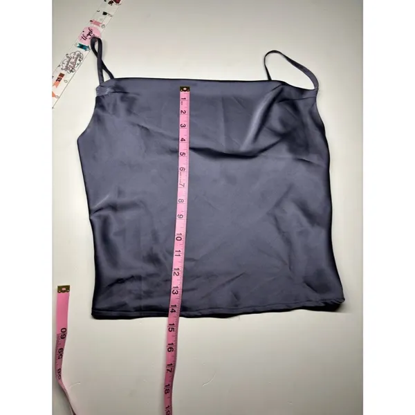 Dress Forum Navy Satin-Look Cami with Slim Straps - Image 4
